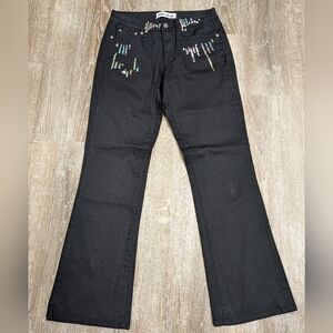NEW Judy Blue Sequins Black Boot Cut Mid Rise Jeans Juniors 11